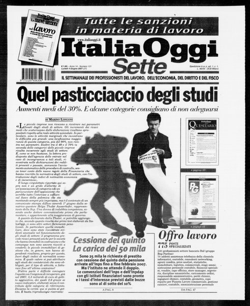 Italia oggi : quotidiano di economia finanza e politica